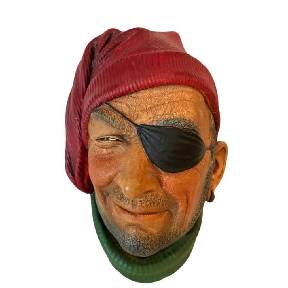 Bossons Smuggler Pirate w/ Eye Patch Head 5.75" Wall Hanging Plaque